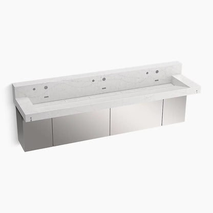 Kohler 90" wall-mount trough lavatory system with backsplash