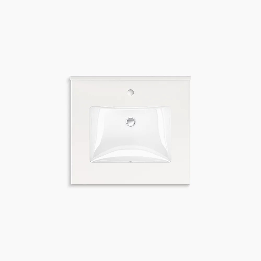 Kohler 24" wall-hung bathroom vanity cabinet with sink and quartz top