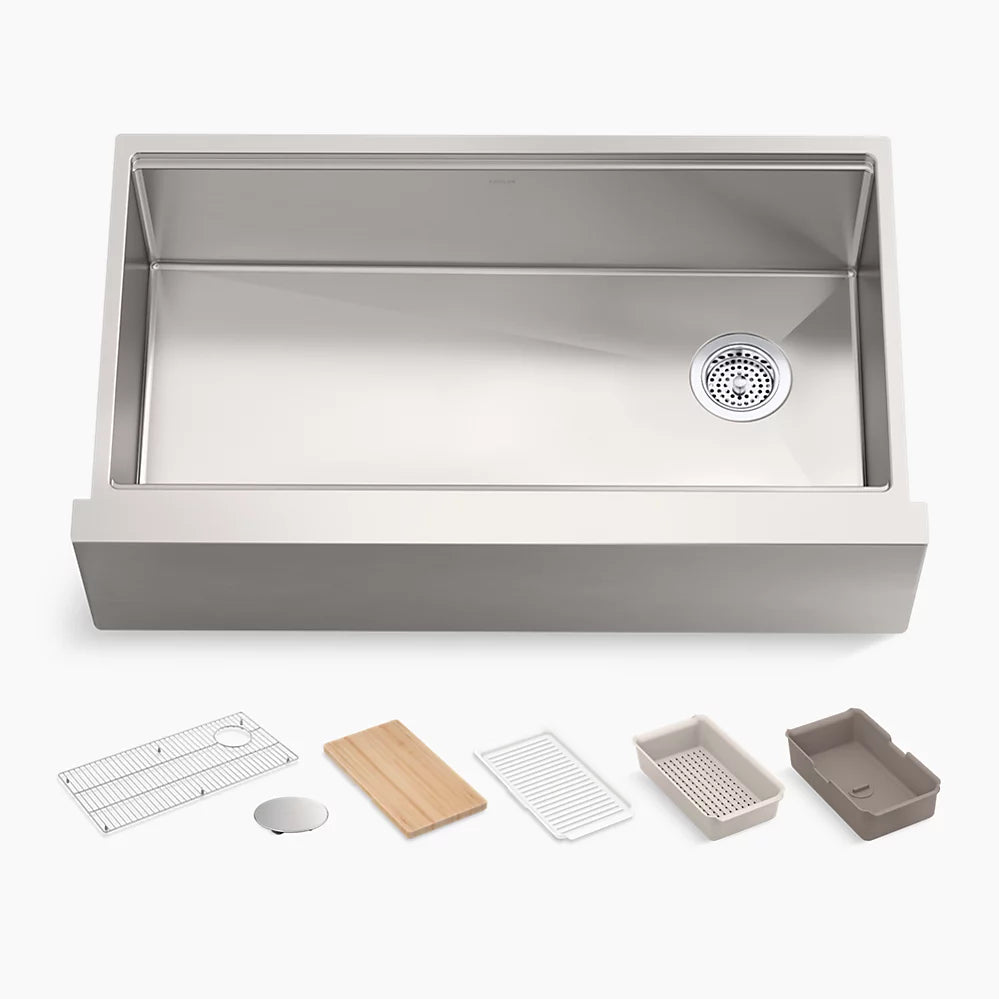 Kohler 35-1/2" undermount single-bowl farmhouse workstation kitchen sink