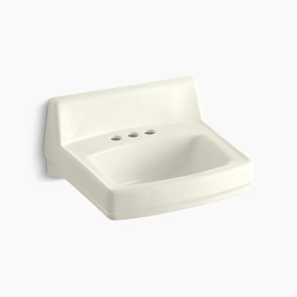 Kohler 20-3/4" x 18-1/4" wall-mount/concealed arm carrier bathroom sink with 4" centerset faucet holes