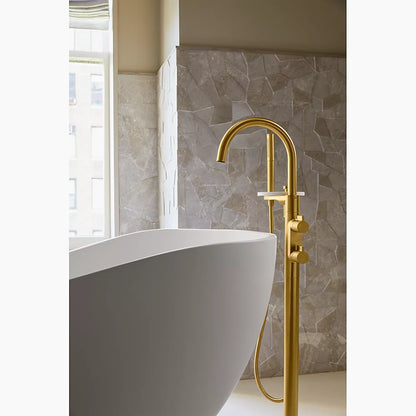 Kohler Floor-mount bath filler trim with lever handles and handshower