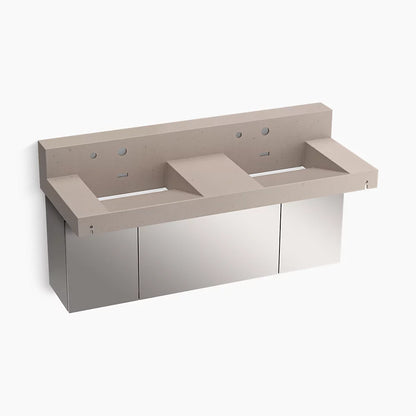 Kohler 60" wall-mount basin lavatory system with backsplash