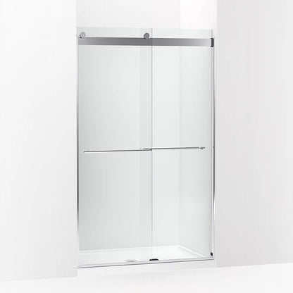 Kohler Frameless sliding shower door, 77-9/16" H x 44-5/8 - 47-5/8" W, with 5/16"-thick Crystal Clear glass