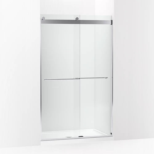 Kohler Frameless sliding shower door, 77-9/16" H x 44-5/8 - 47-5/8" W, with 5/16"-thick Crystal Clear glass