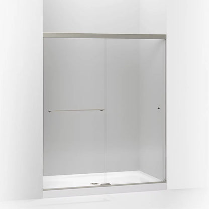 Kohler Sliding shower door, 70" H x 56-5/8 - 59-5/8" W, with 1/4" thick Crystal Clear glass