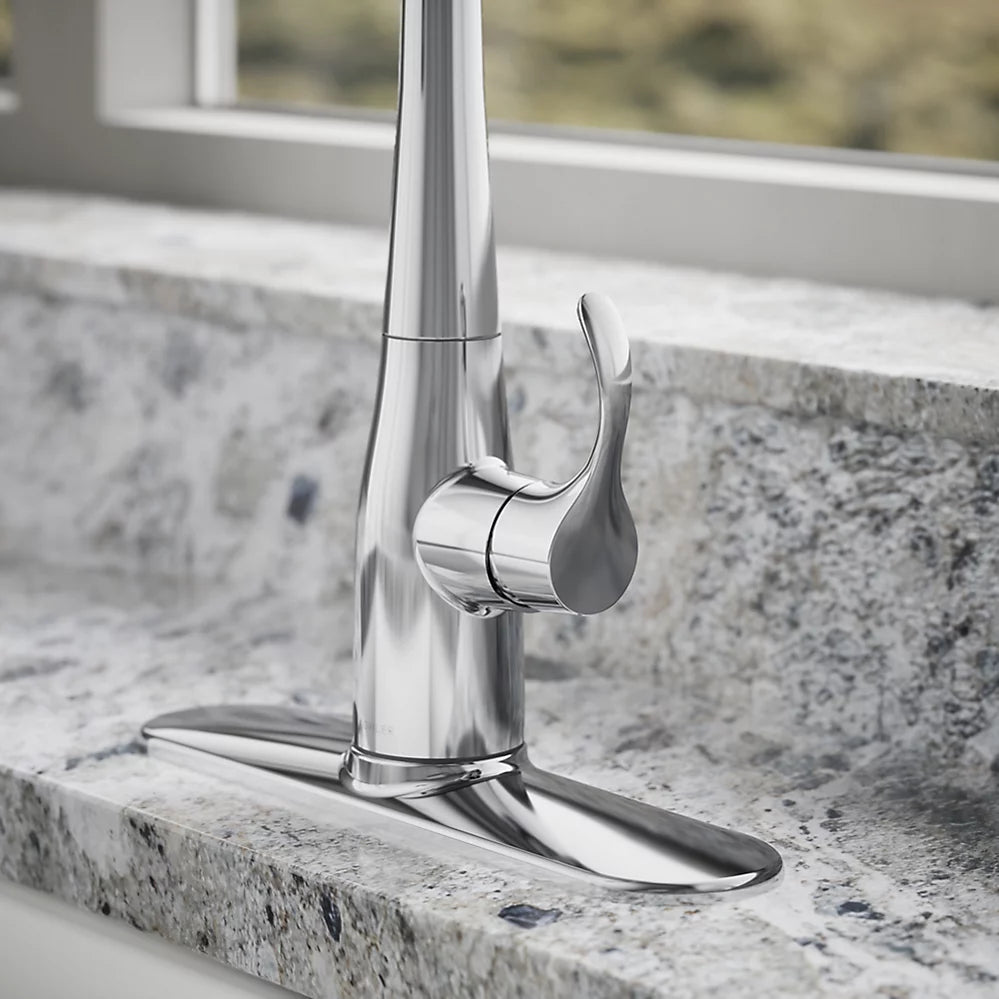 Kohler Compact pull-down kitchen sink faucet with three-function sprayhead