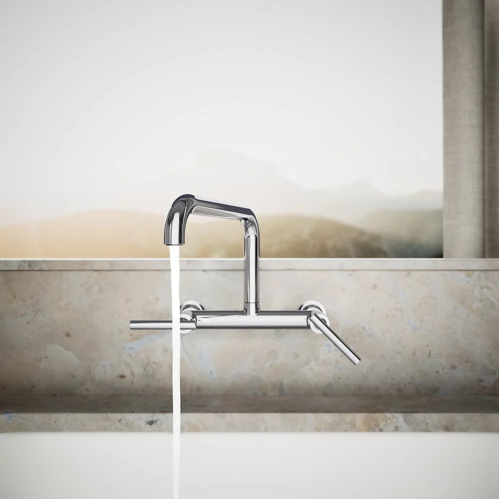 Kohler Two-hole wall-mount bridge kitchen sink faucet