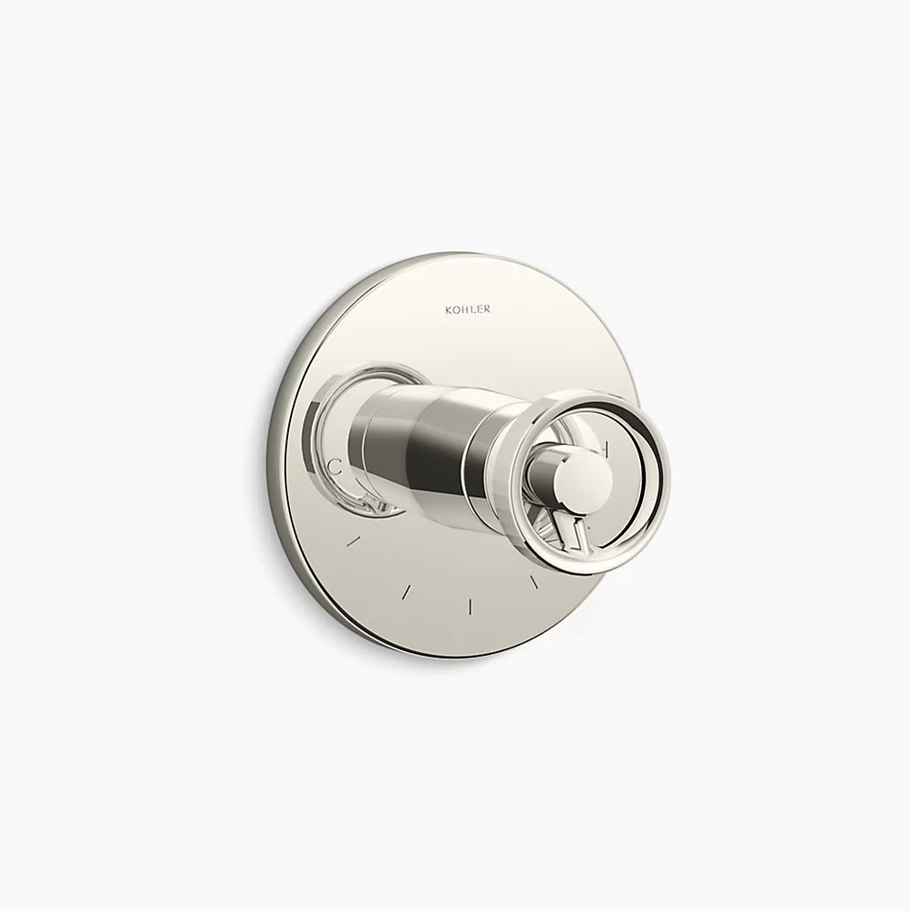 Kohler MasterShower® temperature control valve trim with Industrial handle