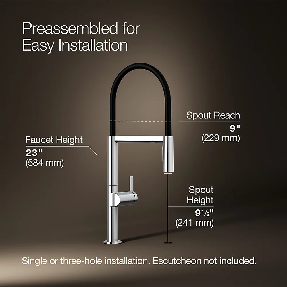Kohler Semi-professional kitchen sink faucet with two-function sprayhead