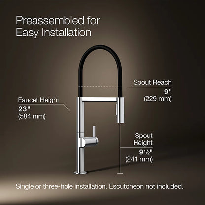 Kohler Semi-professional kitchen sink faucet with two-function sprayhead