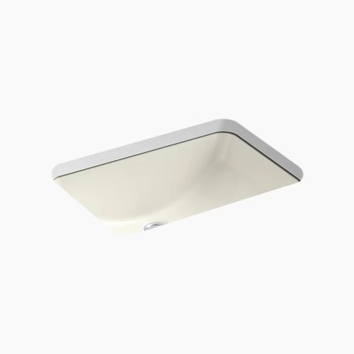 Kohler 21" rectangular undermount bathroom sink with glazed underside, no overflow