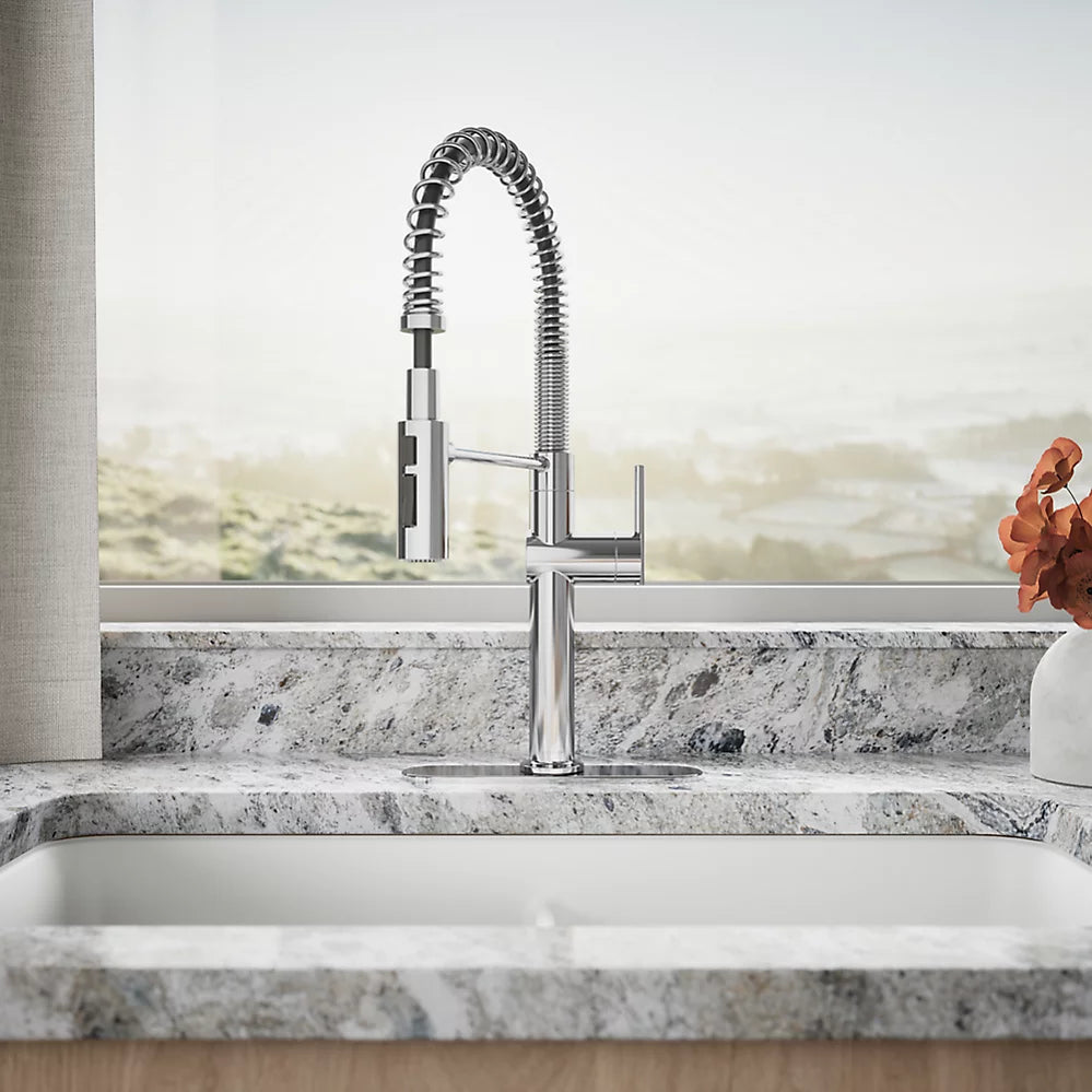 Kohler Semi-professional kitchen sink faucet with three-function sprayhead