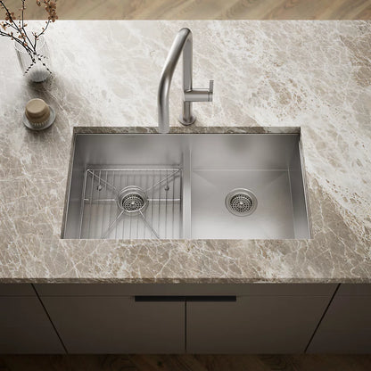 Kohler Vault™ Smart Divide® 33" top-/undermount double-bowl kitchen sink