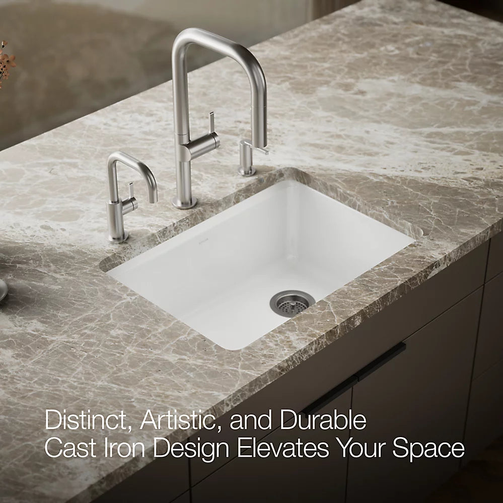 Kohler Riverby® 27" undermount single-bowl workstation kitchen sink