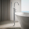 Kohler Floor-mount bath filler trim with industrial handles and handshower