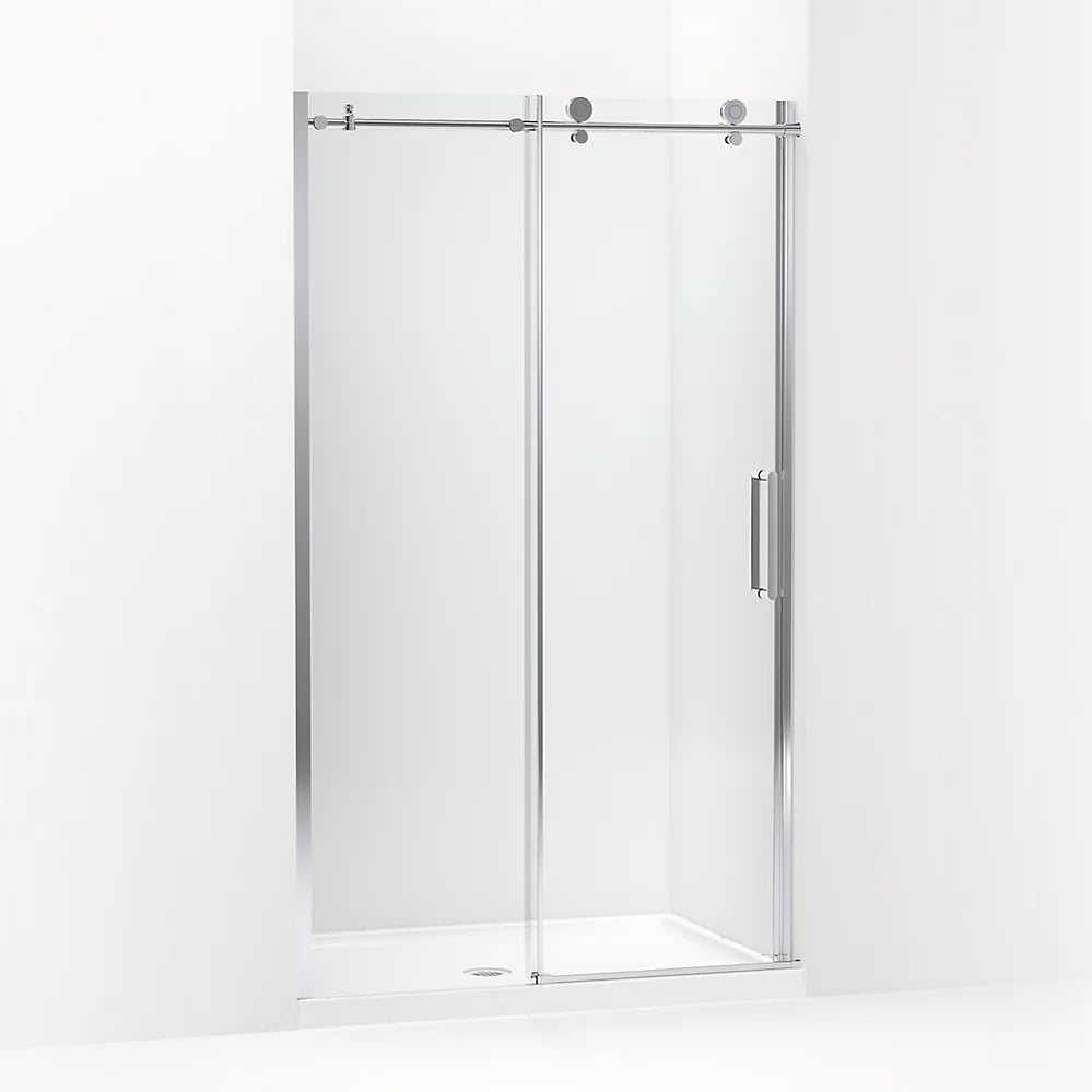 Kohler Sliding shower door, 78" H x 44-5/8 - 47-7/8" W, with 3/8" thick Crystal Clear glass