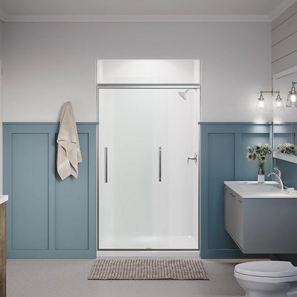 Kohler Frameless sliding shower door, 79-1/16" H x 44-5/8 - 47-5/8" W, with 5/16" thick Frosted glass