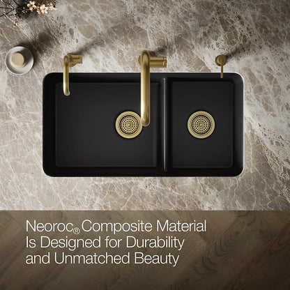 Kohler Cairn® 33-1/2" undermount double-bowl kitchen sink