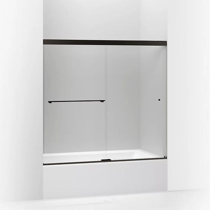 Kohler Sliding bath door, 55-1/2" H x 56-5/8 - 59-5/8" W, with 1/4" thick Crystal Clear glass