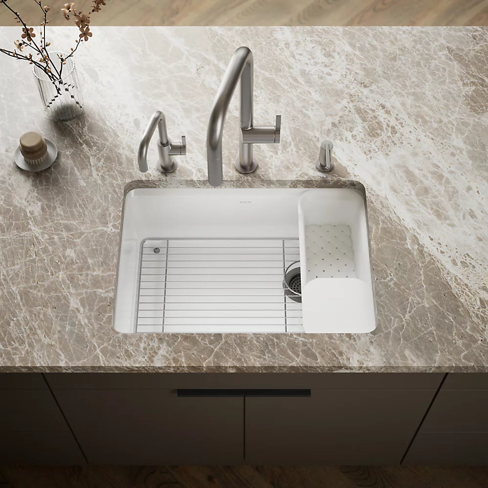 Kohler Riverby® 27" undermount single-bowl workstation kitchen sink