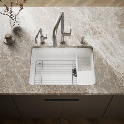 Kohler Riverby® 27" undermount single-bowl workstation kitchen sink