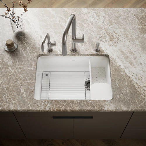 Kohler Riverby® 27" undermount single-bowl workstation kitchen sink