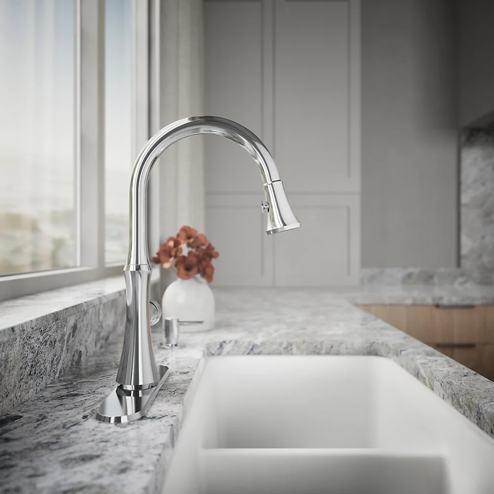 Kohler Pull-down kitchen sink faucet with soap/lotion dispenser