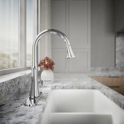 Kohler Pull-down kitchen sink faucet with soap/lotion dispenser