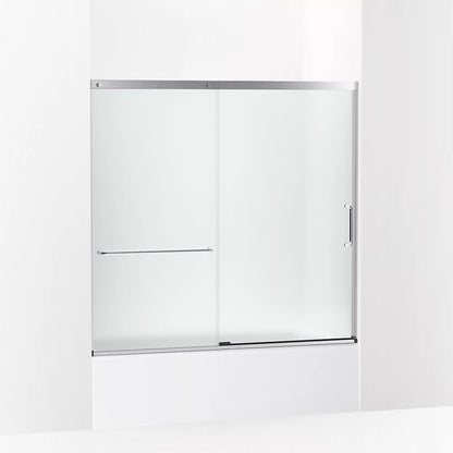 Kohler Sliding bath door, 56-3/4" H x 56-1/4 - 59-5/8" W, with 1/4" thick Frosted glass
