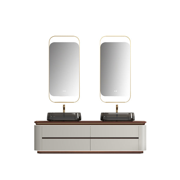Godi Lucelle Double Sink Floating Bathroom Vanity 60"