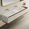 Lucelle Master High Gloss Creamy Apricot Beige Double Sink Bathroom Vanity - Godi