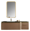 Enigma Framed LED Bathroom Mirror with Shelf – Brushed Gold Stainless Steel
