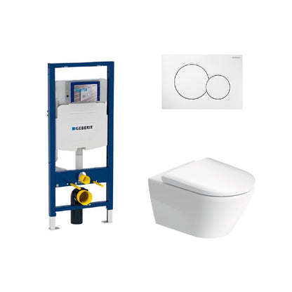 Geberit Sigma In-Wall System with Duravit D-Neo Wall-Hung Toilet Package