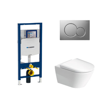 Geberit Sigma In-Wall System with Duravit D-Neo Wall-Hung Toilet Package