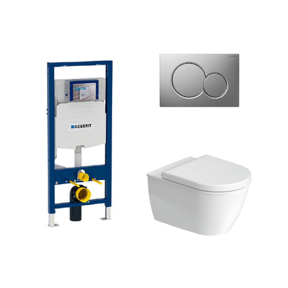 Geberit Sigma In-Wall System with Duravit Darling New Wall-Hung Toilet Package #254509