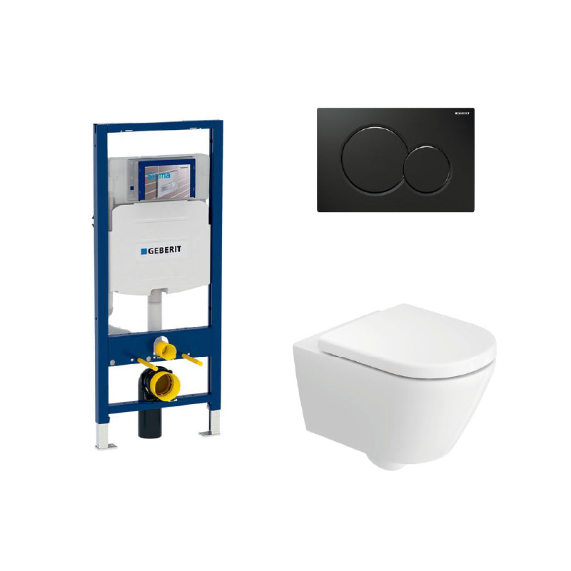 Geberit Sigma In-Wall System with Duravit D-code Wall-Hung Toilet Package