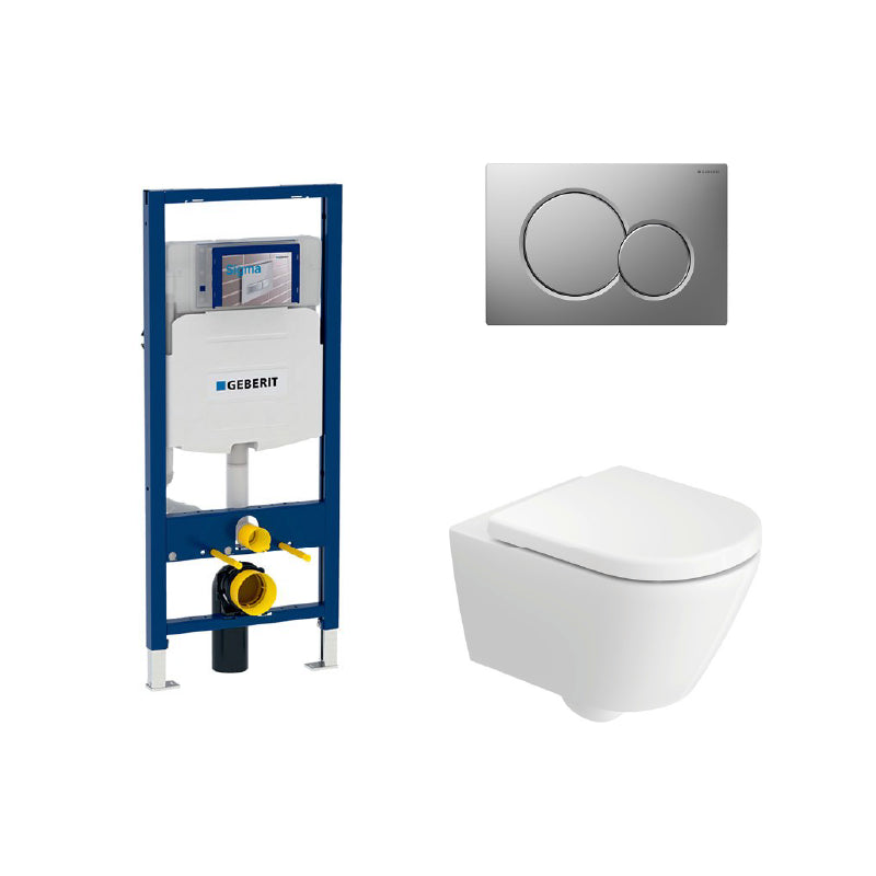 Geberit Sigma In-Wall System with Duravit D-code Wall-Hung Toilet Package