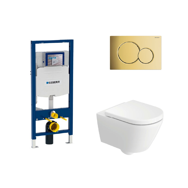 Geberit Sigma In-Wall System with Duravit D-code Wall-Hung Toilet Package
