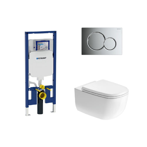 Geberit Sigma In-Wall System with Duravit Aurena Wall-Hung Toilet Package
