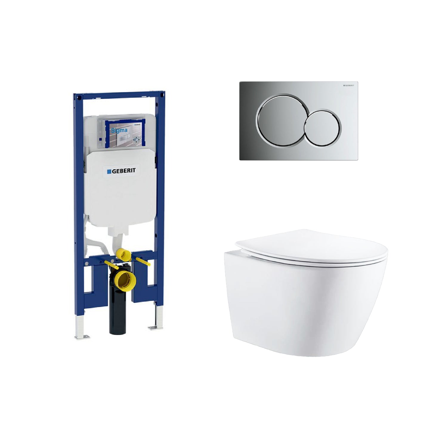 Kodaen Parma With Geberit Carrier Seat Wall-Hung Toilet System