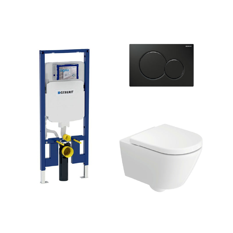 Geberit Sigma In-Wall System with Duravit D-code Wall-Hung Toilet Package