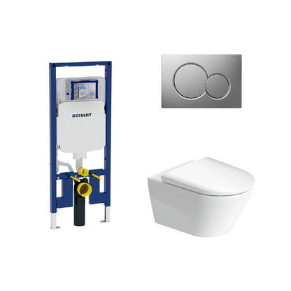 Geberit Sigma In-Wall System with Duravit D-Neo Wall-Hung Toilet Package