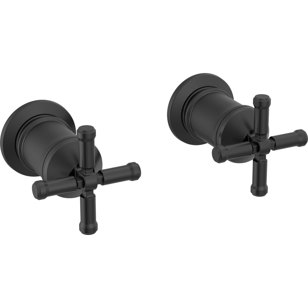 Broderick Wall Mount Tub Filler Handle Kit-cross - Matte Black