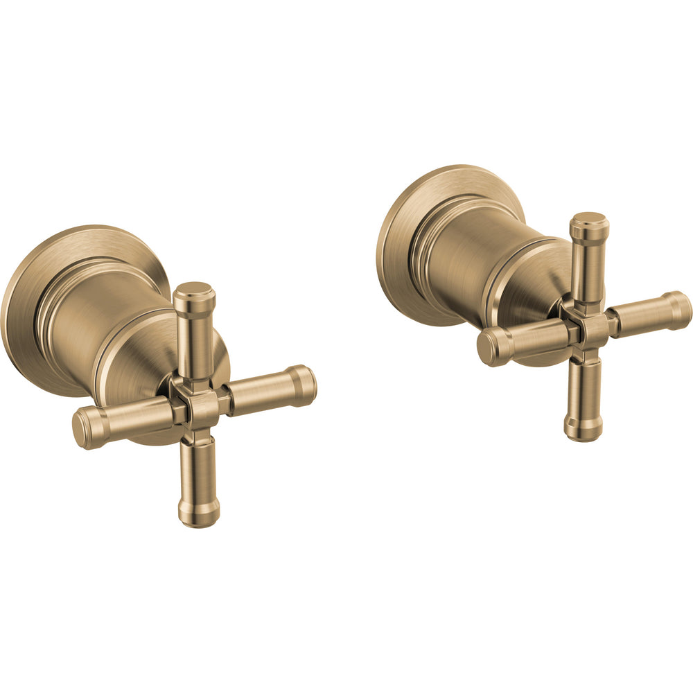 Broderick Wall Mount Tub Filler Handle Kit-cross - Lumicoat Champagne Bronze