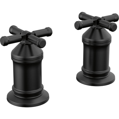 Broderick 2 Handle Roman Tub Handle Kit-cross - Matte Black