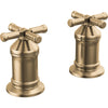 Broderick 2 Handle Roman Tub Handle Kit-cross - Lumicoat Champagne Bronze