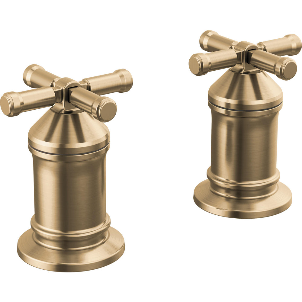Broderick 2 Handle Roman Tub Handle Kit-cross - Lumicoat Champagne Bronze