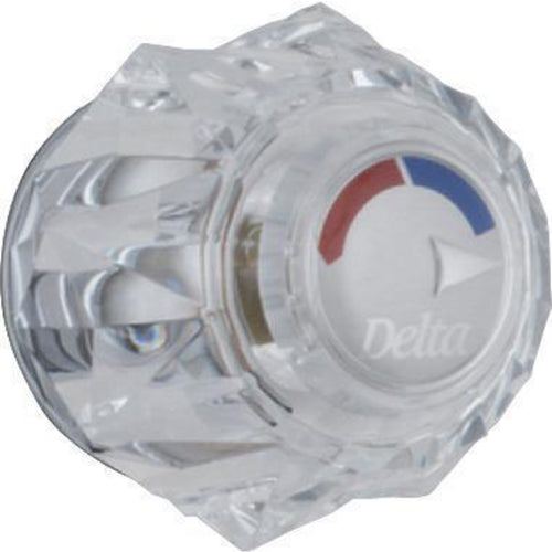 Large Clear Knob Handle for Tub & Shower, Single - Chrome
