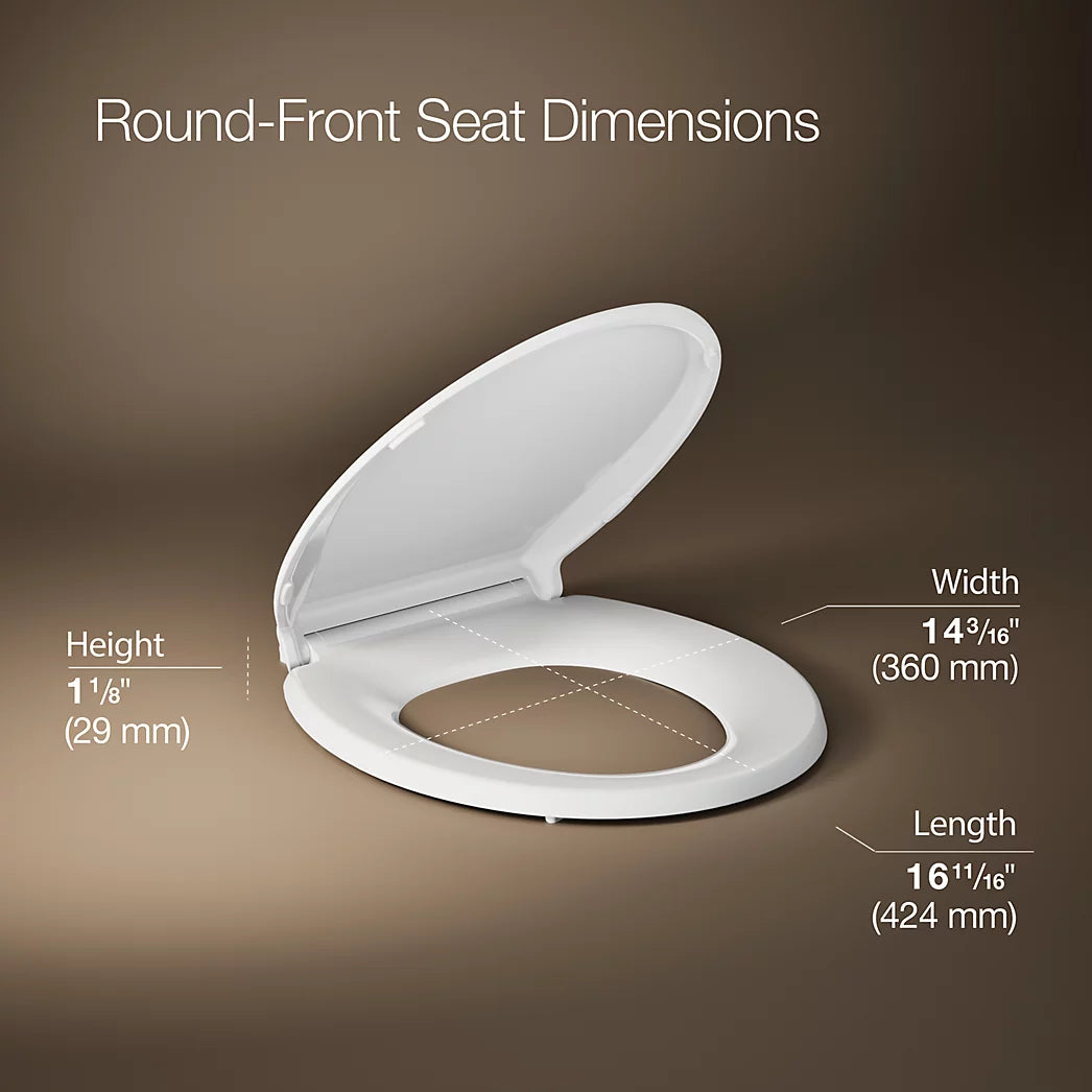 Kohler Cachet®
ReadyLatch® Quiet-Close™ round-front toilet seat