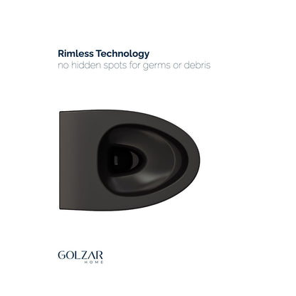 Bocchi Matte Black 2-Piece Elongated Wall Mounted Toilet with Duravit In-Wall Tank (Seat Included)